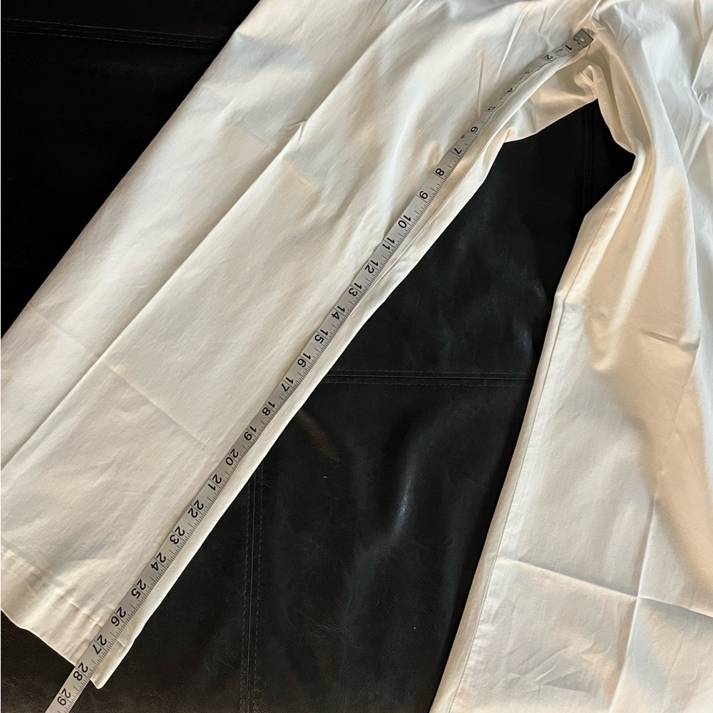 COPY - THEORY Pants Wide Leg  Cotton Ivory/White  Size 6 - Picture 4 of 16